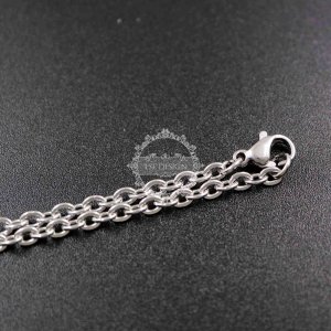 6pcs 20inches 3.1mm rhodium color 316L stainless steel DIY necklace chain color not tarnish 1322044-3
