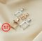 Rectangle Prong Pendant Settings Simple Rose Gold Plated Solid 925 Sterling Silver Charm Bezel for Gemstone 1431094