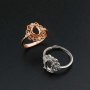 1Pcs Oval Ring Settings Adjustable for Gemstone Rose Gold Plated Solid 925 Sterling Silver DIY Bezel Tray Supplies 1224066