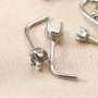 2-3MM Round Prong Settings L Shape Nose Bone Stud Solid 925c Sterling Silver Nose Screw Ring DIY Supplies 1702233