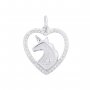 15MM Keepsake Breast Milk Resin Unicorn Pendant Bezel Setting,Heart Solid 925 Sterling Silver Charm,DIY Pendant Bezel For Gemstone Supplies 1431149