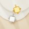 10.5MM Square Bezel Stainless Steel Pendant Settings,Yellow Gold Rhodium Square Pendant Charm,Vintage Styles Pendant,DIY Pendant Supplies 1431524
