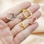 1Pcs Multiple Sizes Solid 925 Sterling Silver Oval Cabochon Bezel Prong Settings DIY Gemstone Pendant Rose Gold Plated 1421105