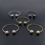 1Pcs Vintage Style Brass Rose Gold Silver Bronze Black Plated Double Balls End Bracelet Bangle DIY Beading Supplies 1900240