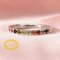 2MM Dainty October Birthstone Eternity Ring Rainbow Tourmaline Wedding Engagement Full Band Stackable Ring Solid 14K Gold Ring 1294292