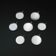 10Pcs 6-20MM Stainless Steel Round Bezel Pendant Settings for Cabochon DIY Jewelry Supplies 1411251