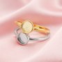 Minimalist Breast Milk Keepsake Resin Round Ring Bezel Settings,Solid 14K 18K Gold Ring,Solid Back Round Ring,DIY Memory Ring Supplies 1215065