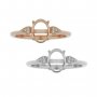 6x8MM Oval Prong Ring Settings,Angel Wing Ring,Art Deco Solid 925 Sterling Silver Rose Gold Plated Ring,DIY Ring Bezel Supplies 1224170