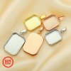 Keepsake Breast Milk Resin Rectangle Pendant Bezel Settings,Solid 925 Sterling Silver Rose Gold Plated Pendant,DIY Memory Jewelry 1431182