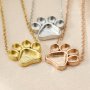 13MM Round Keepsake Dog Paw Bezel Settings for Resin Solid 925 Sterling Silver Rose Gold Plated DIY Pendant with Necklace Chain 16''+2'' 1431124