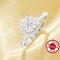 Luxury Simulated Diamond Ring With 6MM Round White Cubic Zirconia,Flower Solid 925 Sterling Silver Ring,Pave CZ Stone Adjustable Ring 6210339
