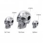 Antiqued Silver Skull Bead,Vintage Solid 925 Sterling Silver Skull Pendant Charm,DIY Beading Supplies 1800575