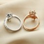 6MM Halo Round Prong Ring Settings Stackable Solid 925 Sterling Silver Rose Gold Plated Stacker Ring Set DIY Supplies Findings 1294399