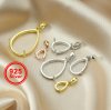 1Pcs Multiple Sizes Simple Solid 925 Sterling Silver Pear Shape Cabochon Bezel Prong Settings DIY Gemstone Pendant Rose Gold Plated 1431040