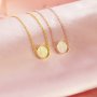 8MM Keepsake Breast Milk Round Bezel Pendant Settings,Solid Back Solid 14K 18K Gold Necklace,DIY Jewelry With Necklace Chain 16''+2'' 1411466