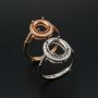 1Pcs Oval Prong Ring Settings Blank Adjustable Halo Pave CS Stone Rose Gold Plated Solid 925 Sterling Silver DIY Bezel for Gemstone 1224046