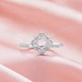 4MM Round Prong Ring Settings, Flower Solid 14K 18K Gold Ring,Vintage Styles Flower Ring,DIY Ring Supplies For Gemstone 1212137