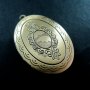 5Pcs 27x37mm large vintage flower engraved brass bronze oval photo locket 1121040