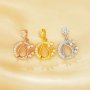 6x8MM Pear Prong Pendant Bezel Settings,Moon Solid 925 Sterling Silver Rose Gold Plated Pendant Charm,Art Deco Pendant,DIY Pendant Charm Tray Supplies 1431479