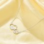 Keepsake Breast Milk Resin Round Pin Heart Solid 925 Sterling Silver Necklace Settings For Half Drilled Pearl Bead,Double Heart Necklace,DIY Necklace Supplies 16
