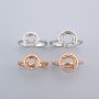 6-8MM Round Halo Prong Ring Settings Solid 925 Sterling Silver Rose Gold Plated Set Size DIY Ring Bezel for Gemstone Supplies 1210100