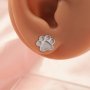 Keepsake Breast Milk Resin Dog Paw Bezel Studs Earrings Settings,Solid Back Solid 14K 18K Gold Earring,DIY Earrings Supplies 1706222