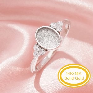 Keepsake Breast Milk Resin Oval Bezel Ring Settings,Solid 9K 14K 18K Gold Ring,Vintage Styles Oval Ring,DIY Ring Supplies 1222133
