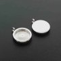 5Pcs 15MM Setting Size Stainless Steel Round Bezel Tray Color Not Tarnish Pendant Charm Settings DIY jewelry Supplies 1411223