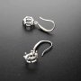 1Pair 5-8MM Round Solid 925 Sterling Silver DIY Prong Hook Earrings Settings Bezel 1702196