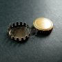 20pcs 12mm setting size vintage style bronze crown round bezel tray DIY pendant charm supplies 1411054
