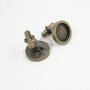 10Pcs 15MM Brass Bronze Round Thick Bezels Cufflinks,Cufflinks Bezels Tray,Cuff Link Supplies1500008