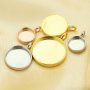 Keepsake Breast Milk Resin Round Solid Back Pendant Bezel Settings,Solid 925 Sterling Silver Rose Gold Plated Pendant,DIY Memory Jewelry 1411335