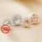 1Pair 4-10MM Round Solid 925 Sterling Silver Rose Gold Tone DIY Prong Studs Earrings Settings Bezel With Cubic Zirconia 1706015