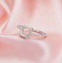 Cushion Square Prong Ring Settings,Solid 14K 18K Gold Ring,Art Deco Minimalist Square Ring,DIY Ring Supplies For Gemstone 1295089