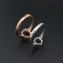 1Pcs Oval Prong Ring Settings Blank Adjustable Simple Rose Gold Plated Solid 925 Sterling Silver DIY Bezel for Gemstone 1224044
