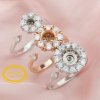 Halo Round Prong Ring Settings Spinner Keepsake Resin Solid 14K 18K Gold DIY Adjustable Ring Bezel 1294360-1