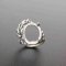 1Pcs 13X18MM Oval Cabochon Bezel Dolphin Antiqued Solid 925 Sterling Silver Adjustable Ring Settings 1223094