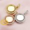 Keepsake Breast Milk Solid 14K Gold Round Pendant Settings for 8MM Gemstone with Moissanite Accents DIY Supplies 1411273-1