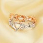 6MM Heart Prong Bezel Ring Settings,Tree Branch Leaf Solid 925 Sterling Silver Rose Gold Plated Ring,Art Deco Ring,DIY Ring Supplies For Gemstone 1294674