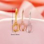 6x8MM Oval Prong Hook Earrings Settings, Solid 14K 18K Gold Earrings,Minimalist Oval Earrings,DIY Earring Supplies For Gemstone 1706224