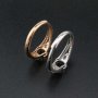 1Pcs 5x7MM Oval Bezel Rose Gold Plated Solid 925 Sterling Silver DIY Adjustable Prong Ring Settings Blank 1210062