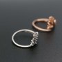 1Pcs 3x6MM Marquise Bezel Rose Gold Plated Solid 925 Sterling Silver Adjustable Ring Settings For DIY Gems Moissanite Stone 1294156