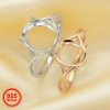Oval Prong Ring Settings,Split Shank Solid 925 Sterling Silver Rose Gold Plated Ring,Art Deco Ring,DIY Ring Blank Supplies 1224166
