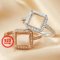 8MM Square Prong Ring Settings Solid 925 Ster...