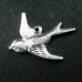 10pcs 17x19mm silver brass one loop swallow kawaii bird earring chandelier pendant charm connector supplies 1820143