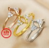 4x8MM Marquise Prong Ring Settings Solid 925 Sterling Silver Rose Gold Plated DIY Ring Bezel for Gemstone Supplies 1294356