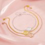 Keepsake Breast Milk Resin Round Bezel Bracelet Settings,Solid 14K 18K Gold Bracelet,Minimalist Bracelet,DIY Bracelet Supplies 7''+2'' 1900333
