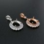 1Pcs 8x10MM Oval Prong Pendant Settings Luxury Rose Gold Plated Solid 925 Sterling Silver Charm Bezel Tray DIY Supplies for Gemstone 1421131