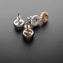 1Pair 4-8MM Round Rose Gold Solid 925 Sterling Silver DIY Prong Studs Earrings Settings Bezel 1706028