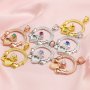 6MM Heart Claddagh Hand Keepsake Breast Milk Bezel Settings Birsthstone Solid 14K/18K Gold DIY Pendant Memory Jewelry Supplies 1431134-1